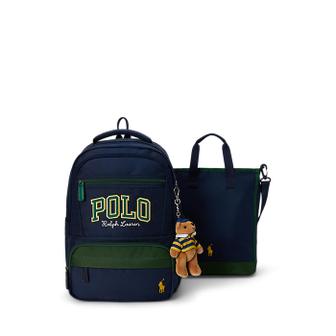 폴로 랄프 로렌 폴로 키즈 남아 8-18세 로고 백팩 앤 슈즈 백 세트(CWPOACCY9P20123410)