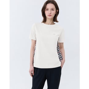 [25SS] [스테디셀러] 멜란지 체크 백 반팔티셔츠 (BEIGE) WNTS5B905I1