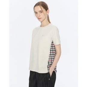 [25SS] [스테디셀러] 멜란지 체크 백 반팔티셔츠 (BEIGE) WNTS5B905I1