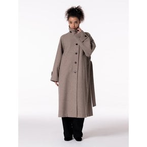 BACK INCISION BELTED LONG COAT BEIGE MBCFCT001BE