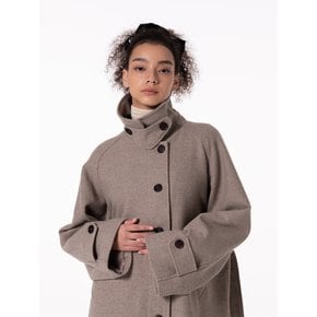 BACK INCISION BELTED LONG COAT BEIGE MBCFCT001BE