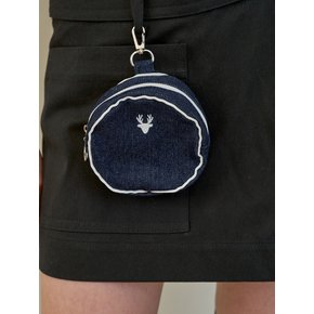 Mini round pouch_ denim