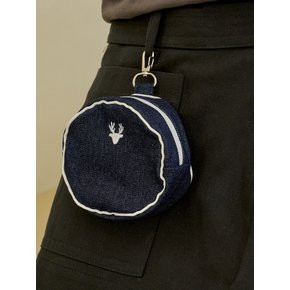 Mini round pouch_ denim