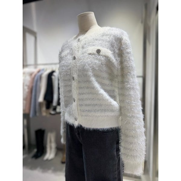 [여주점] 펄 스트라이프 V넥 가디건 ES1JK104