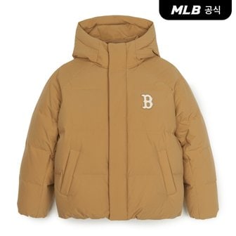 MLB [코리아공식] 바시티 후드 숏패딩 BOS (Beige)