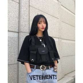 조끼가방 멀티포켓 체스트백 테크웨어 힙합 서바이벌 밀리터리 작업 전술조끼-블랙 258193
