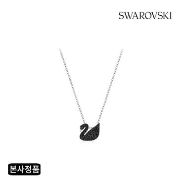 스와로브스키 [본사정품/쇼핑백증정] Iconic Swan Small 로듐 블랙 네크리스 5347330