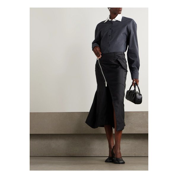 랩 이펙트 셸 미디 스커트 블랙 46376663162908271