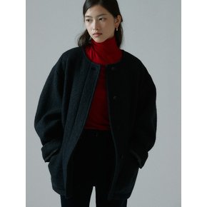 Oversized Half Coat-navy