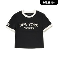 [코리아공식] [MLB] 여성 바시티 로고 슬림 크롭 반팔 티셔츠 (3 COLOR)