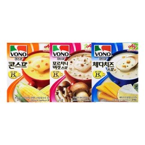 보노 스프 3P x 3종세트 (콘스프+버섯+체다치즈)