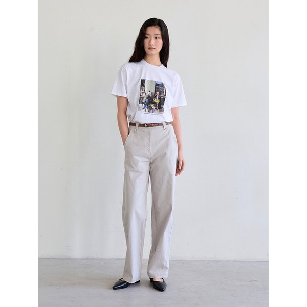 Cotton Welt-Pocket Pants (Beige)