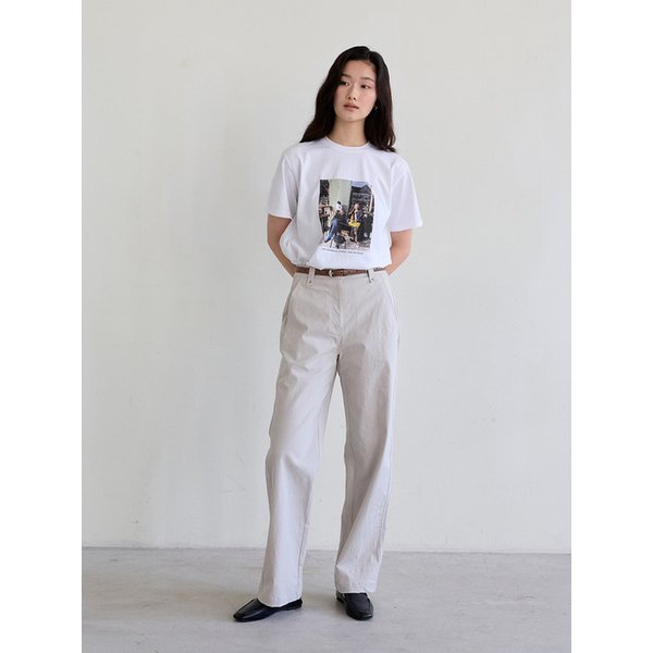 Cotton Welt-Pocket Pants (Beige)