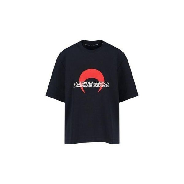 25FW 마린세르 반팔 티셔츠 MRSU252PRTS086BD BK97 BLACK RED DOM