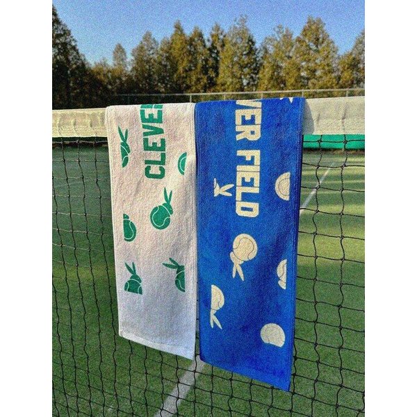 Tennis cotton terry sports towel_blue