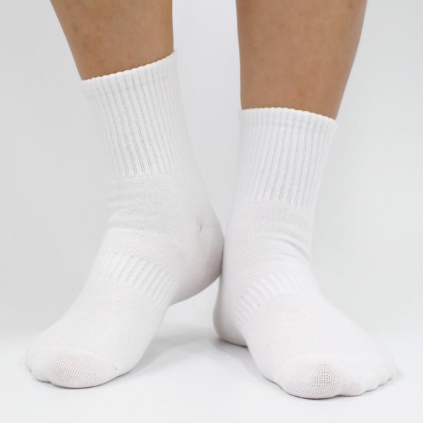 5켤레 화이트 무지 중목 양말 남여 베이직 학생 데일리