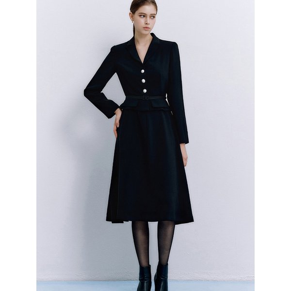 Ericka flare long sleeve dress (2colors)