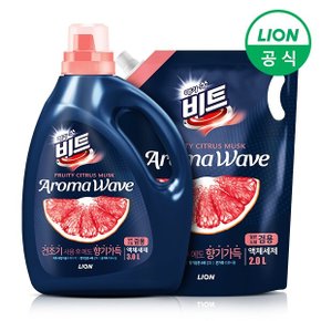 비트 아로마웨이브 세탁세제(일반/드럼 겸용) 3L용기 + 2L리필 1개