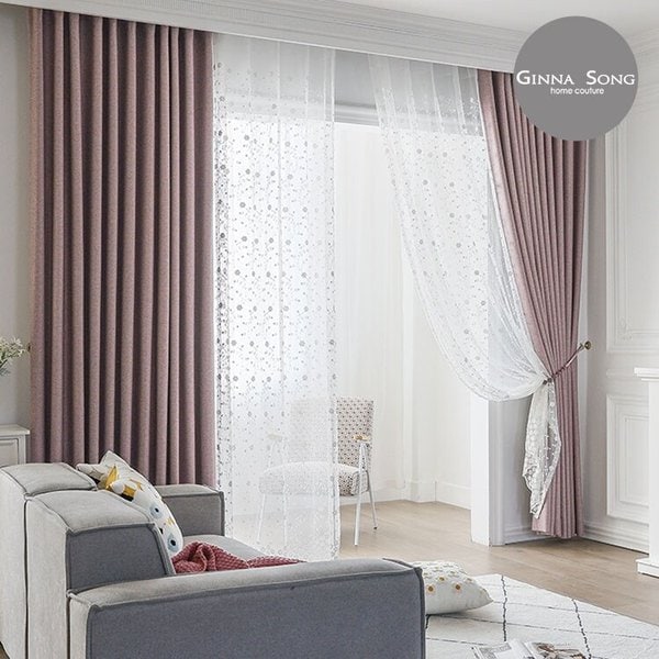 아델린 형상기억 도비 암막커튼 레일형 풀세트 슈퍼와이드특대형