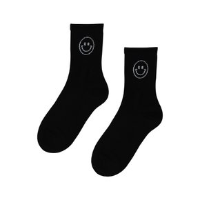 [3켤레 1SET]  SMILE MIDDLE SOCKS_BLACK