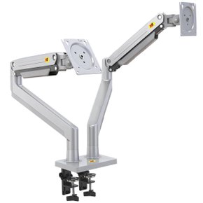현대AV NB-G32 대형 듀얼 모니터 책상 거치대 게이밍 모니터암 32인치(2대)/대당 2~12kg 지지 실버 색상