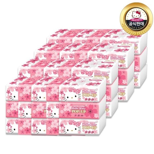 헬로키티 팝업티슈 벚꽃에디션 (110매 3개X20팩) 총60개