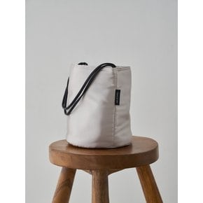 padding silk bucket bag - SILVER