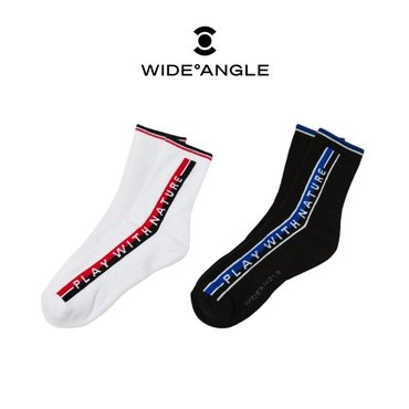 와이드앵글 25년 남성 CO 사이드 워딩 앵클 삭스 WMP25S03 화이트(W2) 블랙(Z1)