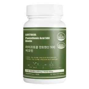판토텐산 500 비오틴 100정 비타민B5 영양제 피지 조절 피부트러블