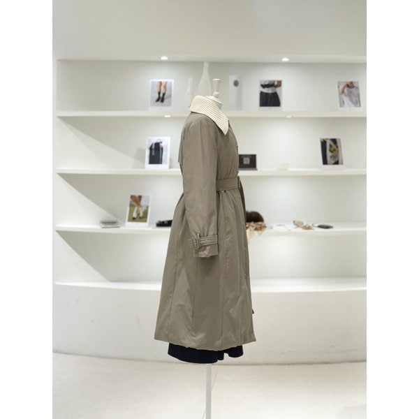 [여주점] 여성 논퀼팅 니트카라 롱 구스 다운 (L254PSG048)