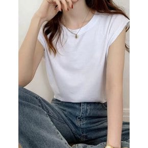데일리 라운드 캡 민소매 티셔츠