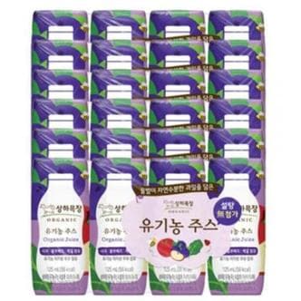  상하목장 유기농 사과블루베리케일 주스 125ml 24개