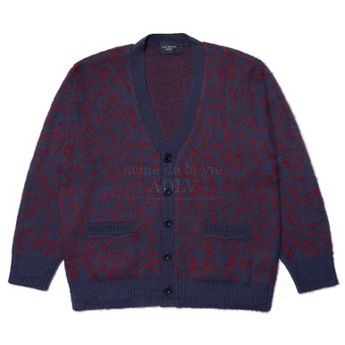 LEOPARD MOHAIR CARDIGAN NAVY- 네오파드 모헤어 가디건