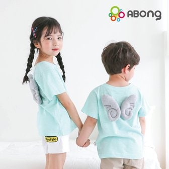 에이봉 유아 아동 엔젤 티셔츠 스카이블루 키즈 반팔티 아동복 유아옷 아기옷 초등학생옷 어린이집등원룩