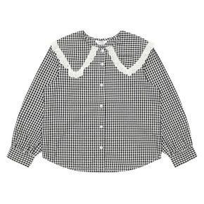 여아 체크 레이스 카라 블라우스 23A5651 BK_P388691067
