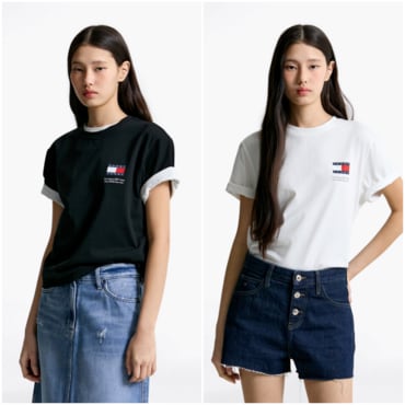 타미진스 여성 박시 그래픽 티셔츠 T32F1TTO14TWT1 TOMMY JEANS