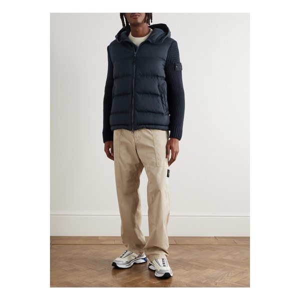 퀼팅 버진 울 트윌 후드 다운 재킷 블루 46376663162906699