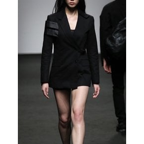 BLACK VELCRO DENIM SHORTS