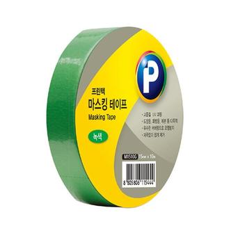 리빙비스타 마스킹테이프 녹색 M1510G 15mm x 10m 프린텍 .