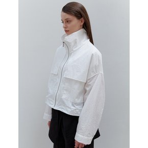 woven short jacket white