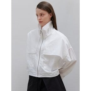 woven short jacket white