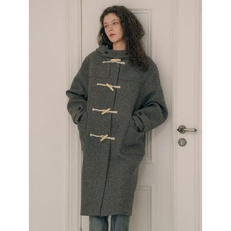 틸아이다이 Wool midi duffle hooded coat_Charcoal