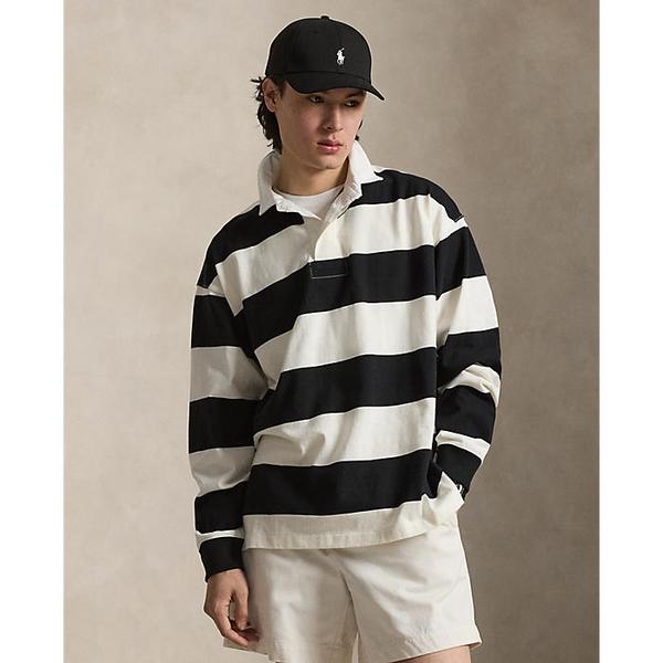 남성 빅핏 스트라이프 저지 럭비 셔츠(MNPOKNI16825072101)