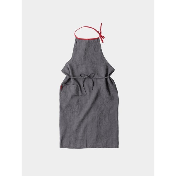 리투아니아 린넨 에이프런 앞치마 라운드넥 타입 (다크그레이)