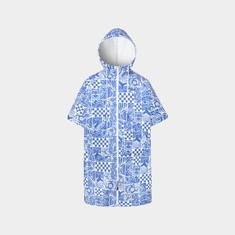 배럴 유니 집업 체커보드 판초 타월 블루 (B5SUWPO244BLU)