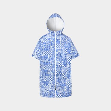 배럴 유니 집업 체커보드 판초 타월 블루 (B5SUWPO244BLU)