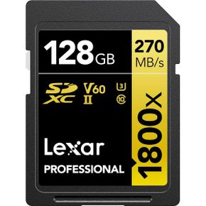 미국 렉사 sd카드 Lexar 128GB Professional 1800x UHSII SDXC Memory Card GOLD Series 1539236