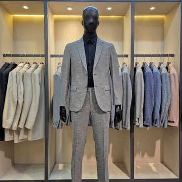 바쏘 25S/S 그레이 컬러 Air 스판 캐주얼 남성여름정장세트 [BZS2JK85ACH]