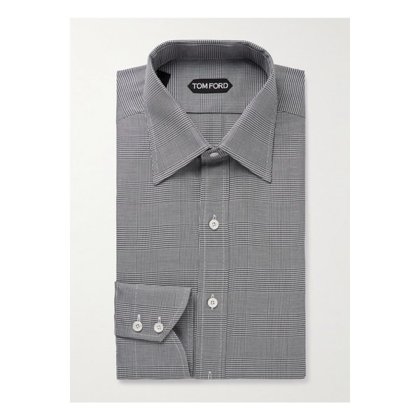 프린스 오브 웨일즈 체크 코튼 포플린 셔츠 46376663162880666