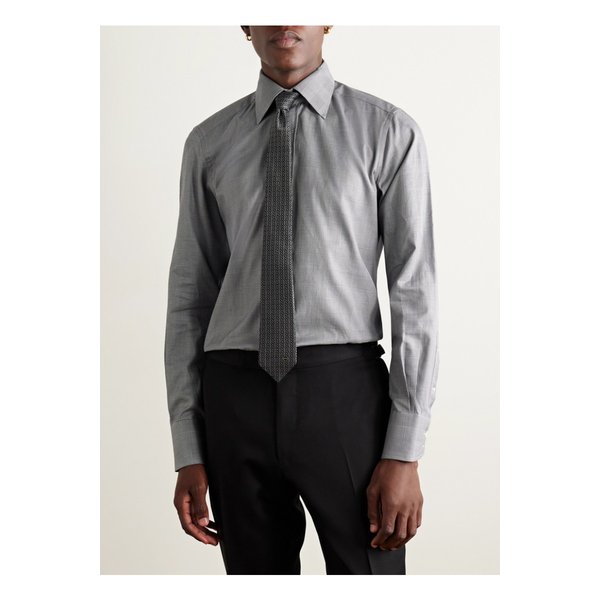 프린스 오브 웨일즈 체크 코튼 포플린 셔츠 46376663162880666